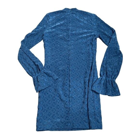 Amanda Uprichard Floral Stretch Lace Dress Blue Size Small - Picture 2 of 7